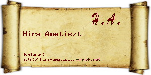 Hirs Ametiszt névjegykártya